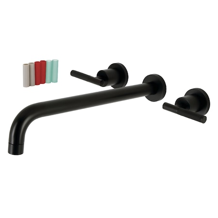 Kingston Brass KS8040CKL Wall Mount Tub Faucet, Matte Black KS8040CKL
